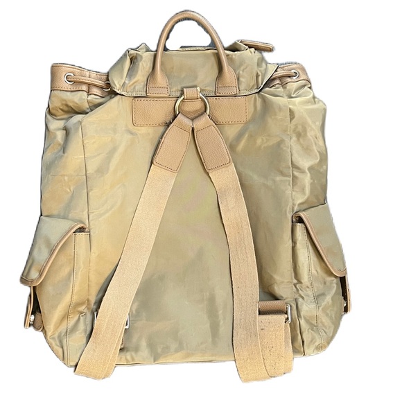 Duchamp London Tan Nylon Drawstring Computer Backpack - Picture 6 of 13